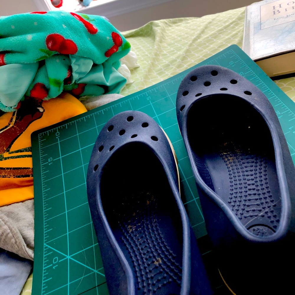 Navy slip on crocs